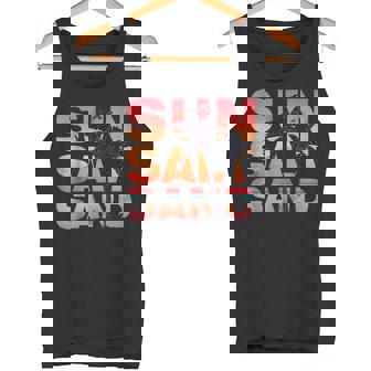 Sun Salt Sand Beach Lover Summer Vacation Palm Tree Tank Top - Monsterry