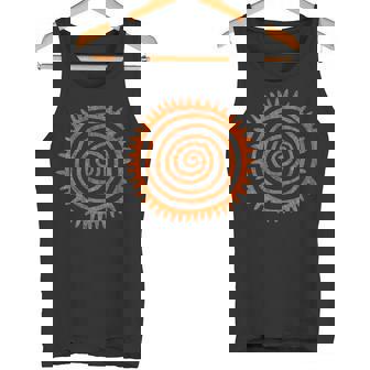 Sun Spiral Paleo Petroglyph Sun Premium Tank Top - Monsterry