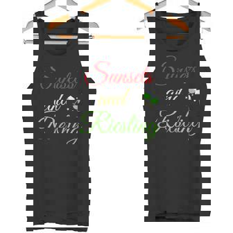 Sunsets And Riesling Wine Grape Juice Oenophile Cork Dorks Tank Top Tank Top - Monsterry