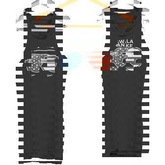Swan Lake AR Vintage US Flag Sunglasses Tank Top - Monsterry