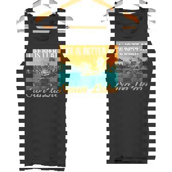Swan Lake Lake Life Life Is Better At The Lake Camping Tank Top - Monsterry