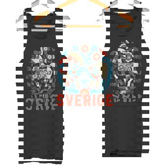 Swedish Dala Horse Scandinavian Traditions Sverige Sweden Tank Top - Monsterry