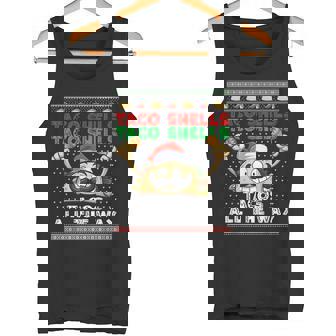 Taco Shells Tacos All The Way Ugly Christmas Holiday Tank Top - Monsterry