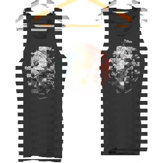 Taoism Yin Yang Cherry Blossom On Taijitu Yin Yang Tank Top - Monsterry