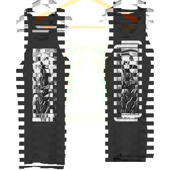 Tarot Card Death XIII Satanic Goth Halloween Grim Reaper Tank Top - Monsterry