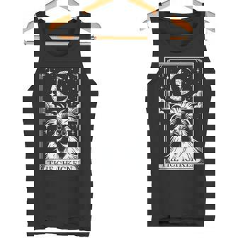 Tarot Card Vintage Crescent Moon Silkie Chicken Farm Animal Tank Top Tank Top - Monsterry