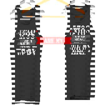 Tattoos Are My Therapy Tattooed Colour Rockabilly Tattoo Tank Top - Monsterry