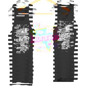 Teacher Librarian 90s Bookish Pink Doll Reading Books Outfit Tank Top - Monsterry