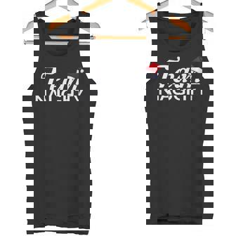 Team Naughty T-Shirt Couple Matching Outfit With Team Nice Tank Top - Monsterry