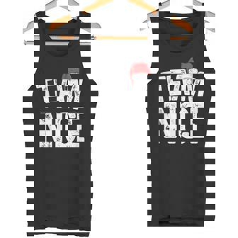 Team Nice Matching Christmas Couples Costume Naughty Or Nice Tank Top - Monsterry