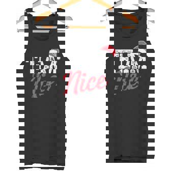 Team Nice Naughty Christmas Sarcastic Couple Matching Tank Top - Monsterry