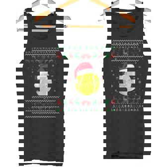 Tennis Ball Santa Christmas Lights Festive Sweater Tank Top - Monsterry