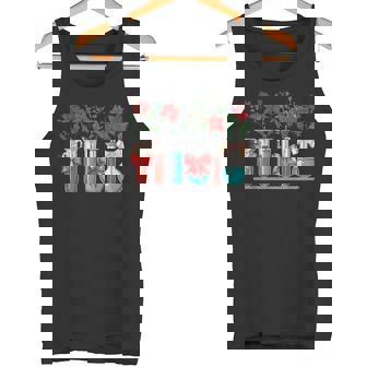 Test Tube Flower Christmas Chemistry Nerd Science Teacher Tank Top - Monsterry