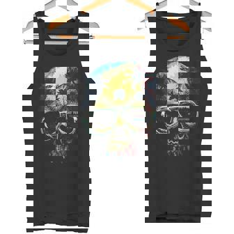 Tête De Mort Avec Palmiers Crâne Sugar Skull Plage S-Xxxl Débardeur e - Cadeauxyz