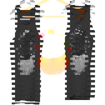 Thanksgiving Cat Autumn Leaves Fall Pumpkin Cat Tank Top - Monsterry