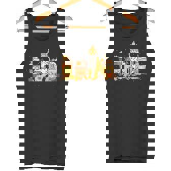 Tiger Coffee Pumpkin Spice Safari Animal Fall Thanksgiving Tank Top - Monsterry