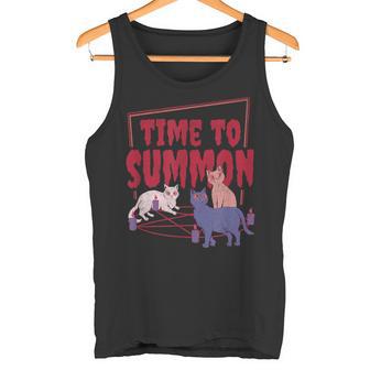 Time To Summon Satanic Cats With Pentagram Cat Pet Tank Top - Geschenkecke