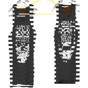 Touch My Beard And Tell Me I Am Pretty Retro Vintage Tank Top - Monsterry