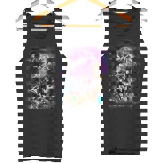 Trash Animals Howling At The Moon Shirt Team Trash Tank Top - Monsterry