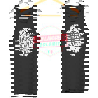 Tre Cime De Lavaredo Cyclist Dolomites Italy Cycling Holiday Tank Top - Monsterry