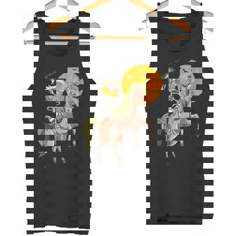 Trumpkin Skeleton Zombie Unicorn Hunting Gun Lover Halloween Tank Top - Monsterry