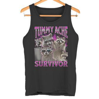 Tummy Ache Survivor Raccoon Meme Bootleg Graphic 90S Tank Top - Geschenkecke