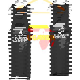 Uganda Ugandan Pride Flag Map Africa Print Tank Top - Monsterry