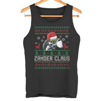 Ugly Christmas Zander Claus Angler Weihnachten Fishing Sports Tank Top - Geschenkecke