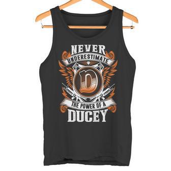 Never Underestimate The Power Of Ducey Ducey Name Tank Top - Thegiftio UK
