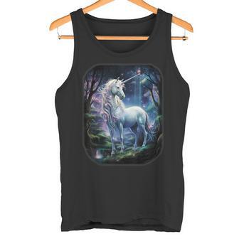 Unicorn Standing In The Forest Fantasy Nature Universe Tank Top - Geschenkecke