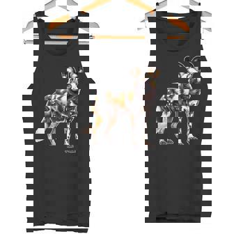 Urban Empyre -Adult Painted Dog x African Wild Dog Small Short Sleeve V-Neck Modern Graphic Tank Top - Monsterry