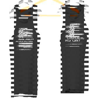 USA Flag Cross Country American US Cross Country Running Tank Top - Monsterry