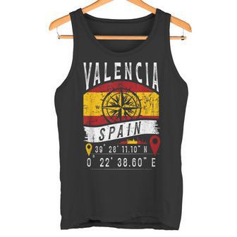 Valencia España Bandera Gps Coordenadas Dealencia Camiseta sin mangas - Regaloses