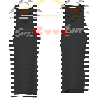 Valentines Day Gamer Pixelated Hearts Gaming Boys Kids Men Tank Top - Monsterry