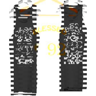 Vintage Blessed By God For 92 Years Old Happy 92nd Birthday Tank Top - Monsterry