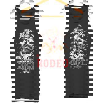 Vintage Christmas North Pole Rodeo Santa Cowboy Tank Top - Monsterry