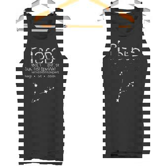 Vintage Distressed Pisces Symbol Zodiac Sign Birthday Tank Top - Monsterry