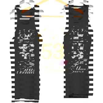 Vintage Happy 53 And Fabulous Crown Heart Lip 53rd Birthday Tank Top - Monsterry