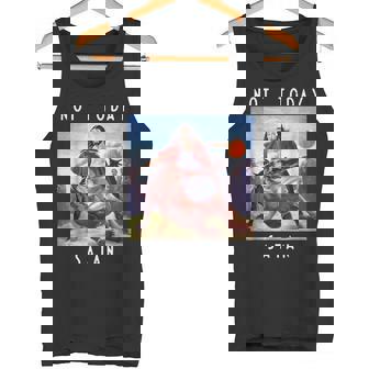 Vintage Not Today Satan Jesus Vs Satan In Basketball Lover Tank Top - Monsterry