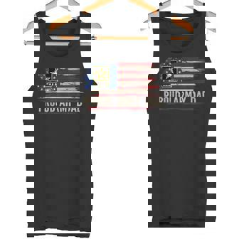 Vintage Proud Army Dad American Flag Veteran Tank Top - Monsterry
