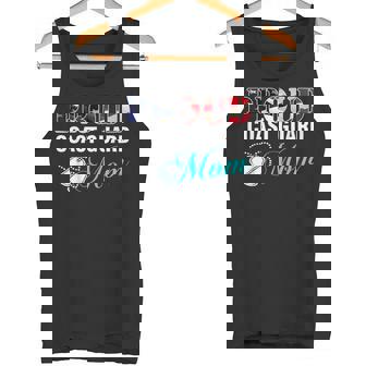 Vintage Proud Coast Guard Mom With American Flag Tank Top - Monsterry