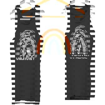 Vintage Rainbow Job Title Worker Victim Advocate Tank Top - Monsterry