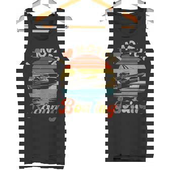 Vintage Retro I Love Motor Boating Boater Tank Top - Monsterry