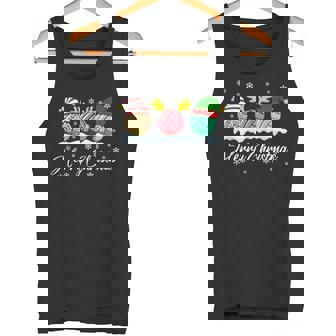 Volleyball Balls Christmas Buffalo Plaid Santa Hat Reindeer Tank Top - Monsterry