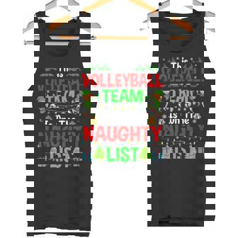 This Volleyball Team On Naughty List Cute Christmas Elf Tank Top - Monsterry