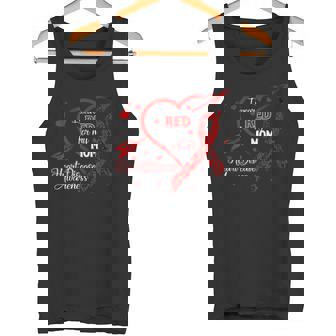I Wear Red For My Mom Heart Disease Red Ribbon Awareness Tank Top - Monsterry