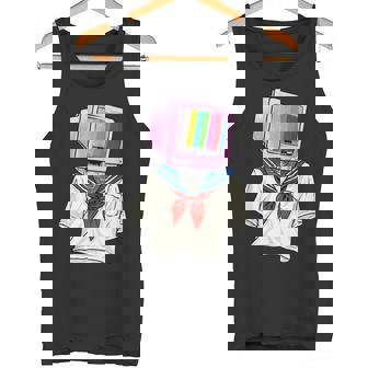 Weirdcore Objet Esthétique Tv Tête Dreamcore Anime Fans Débardeur e - Cadeauxyz