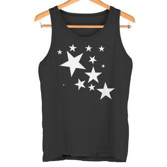 Weiße Sterne Sternschnuppe Stern-Muster Geschenk Damen Tank Top - Geschenkecke