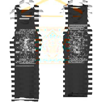 Western Boho Aztec Pattern Vintage Style Traditional Tribal Premium Tank Top - Monsterry