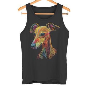 Whippet Dog Motif Pet Illustration Colourful Whippet Tank Top - Geschenkecke